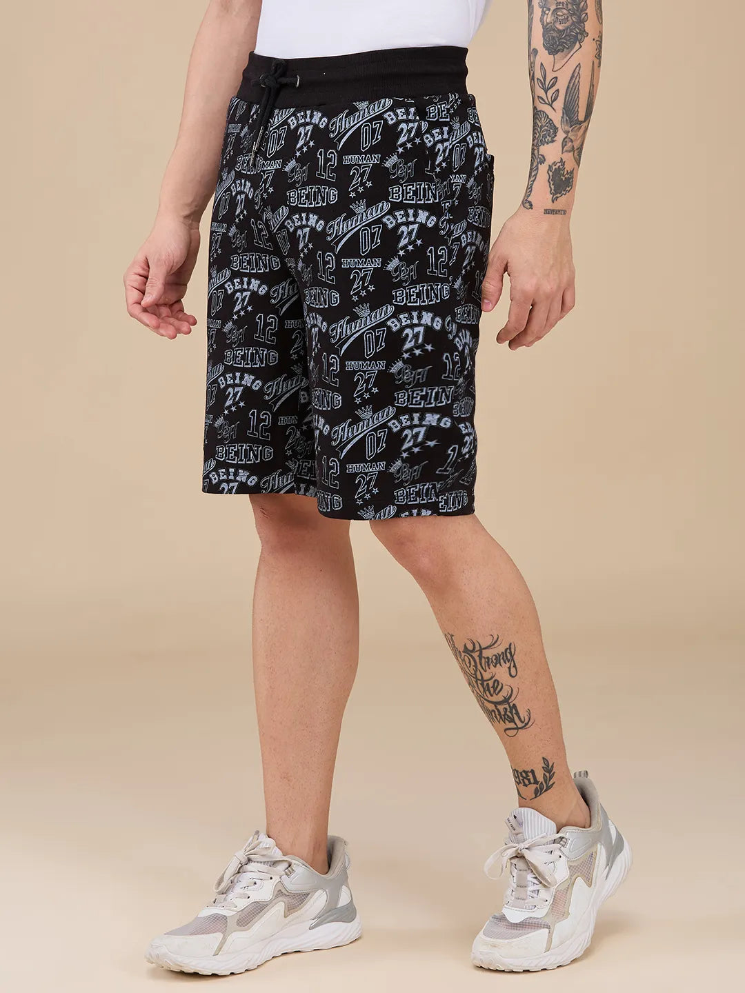 Being Human Clothing Mens-Bottom Shorts Black