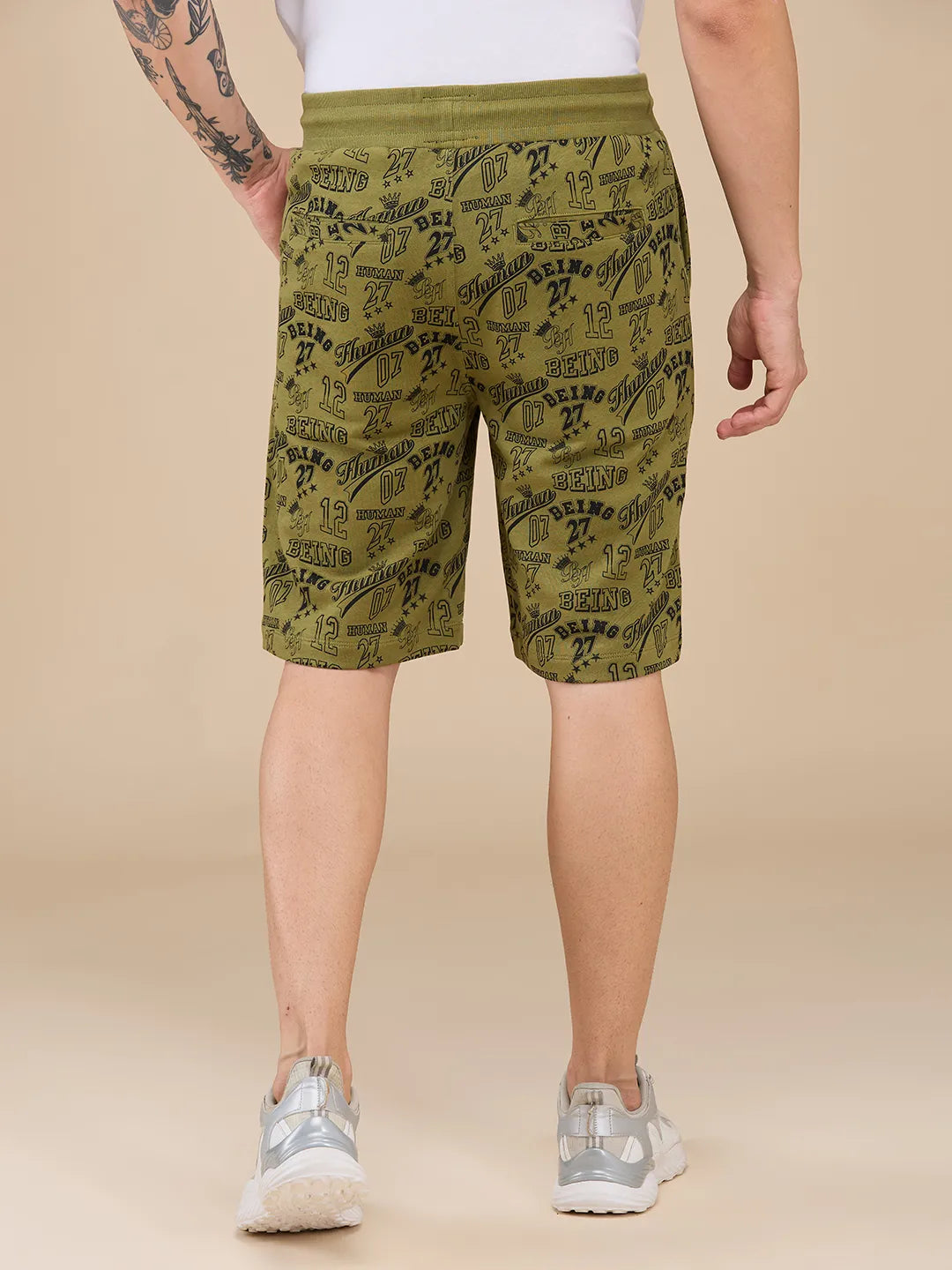 Being Human Clothing Mens-Bottom Shorts Olive