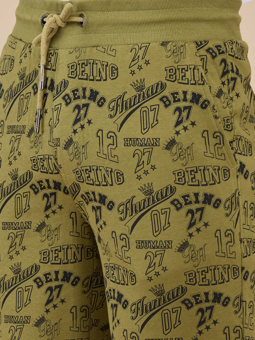 Being Human Clothing Mens-Bottom Shorts Olive