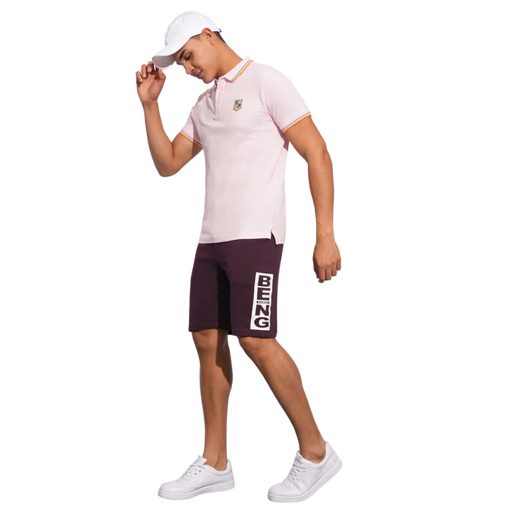 Wine Regular Fit Shorts For Men By Being Human Clothing