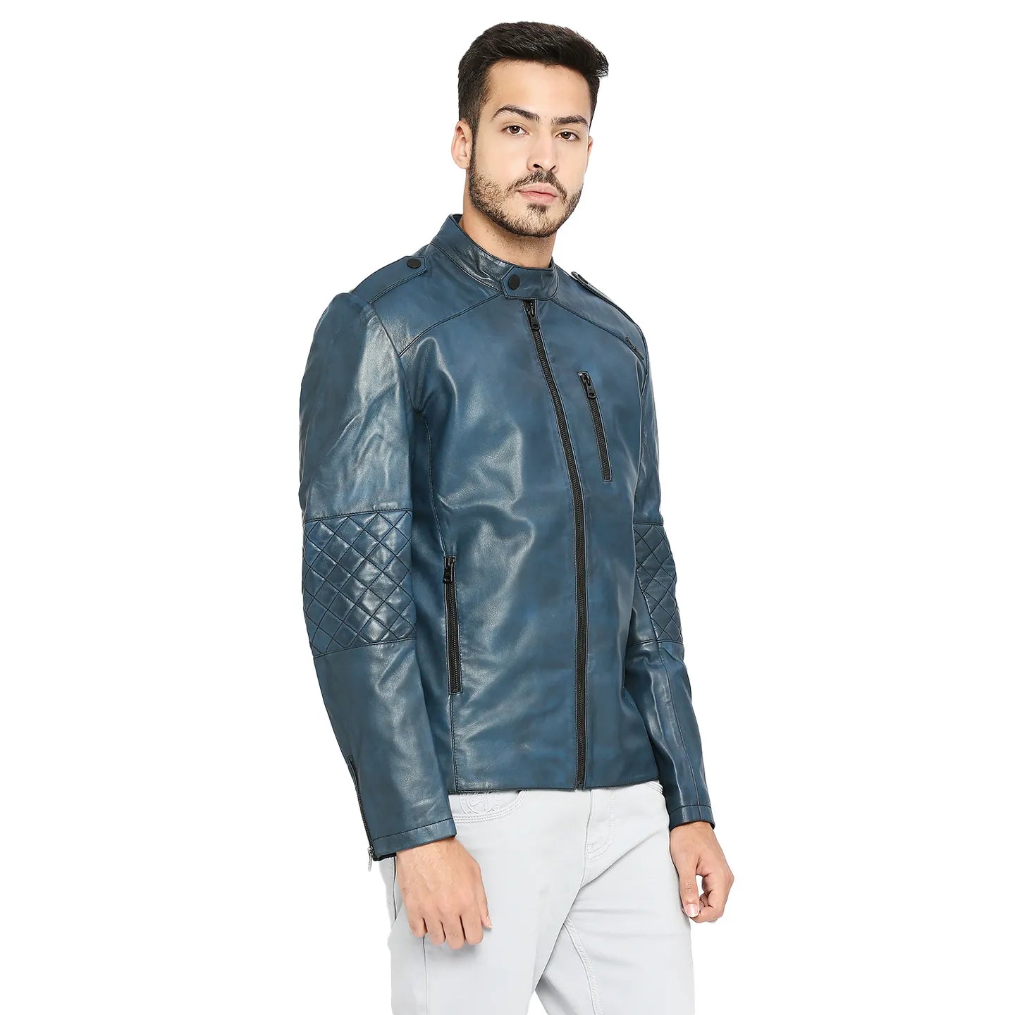 Being Human Clothing Men Regular Fit Collared Jackets-Blue