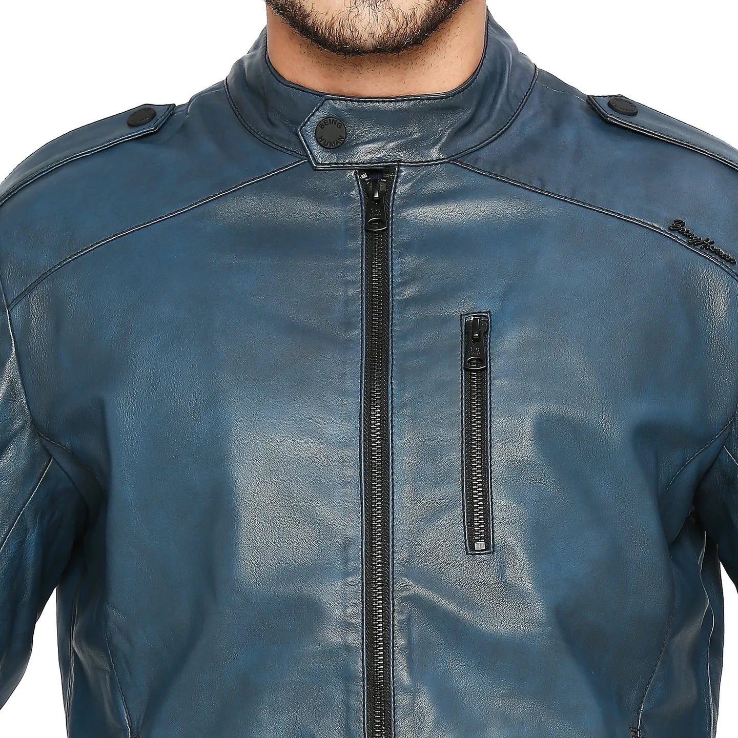 Being Human Clothing Men Regular Fit Collared Jackets-Blue