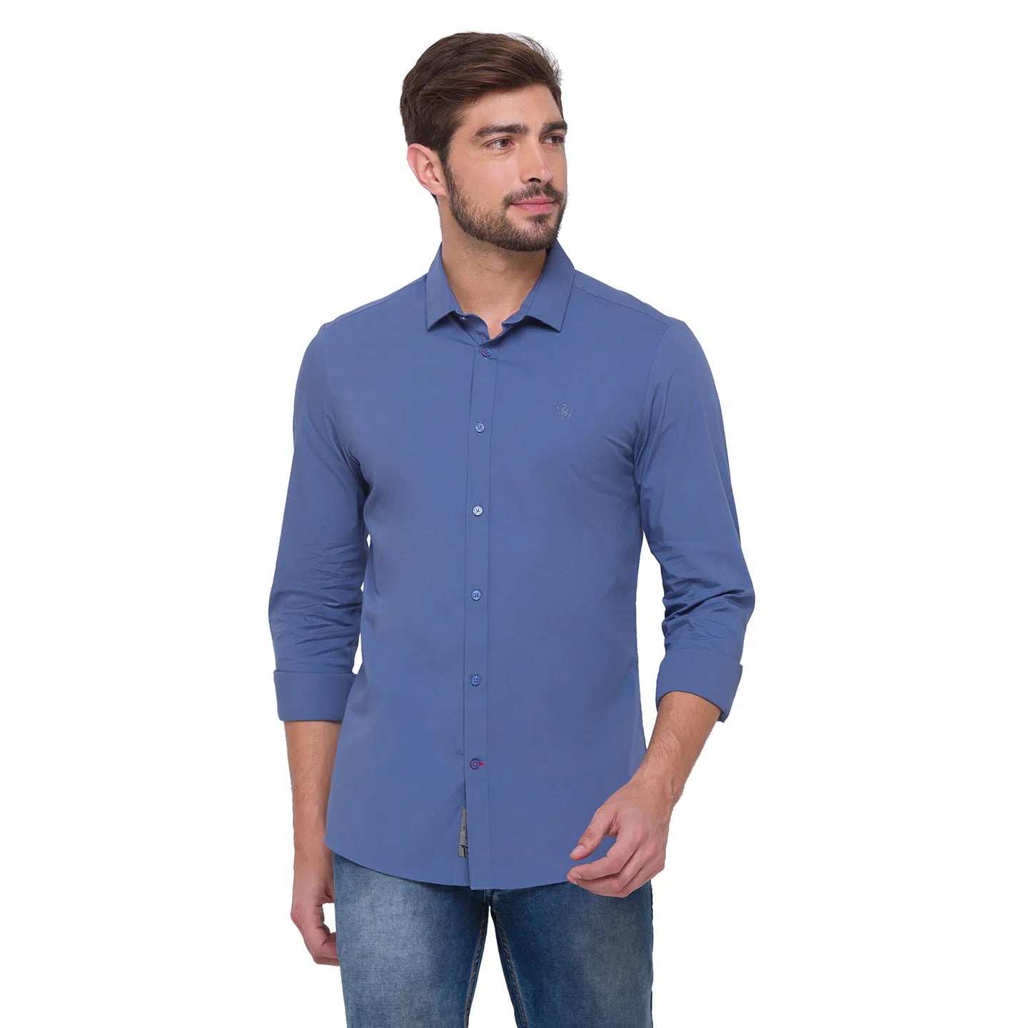 Being Human Clothing Men Slim Fit Collared Shirts-Grey