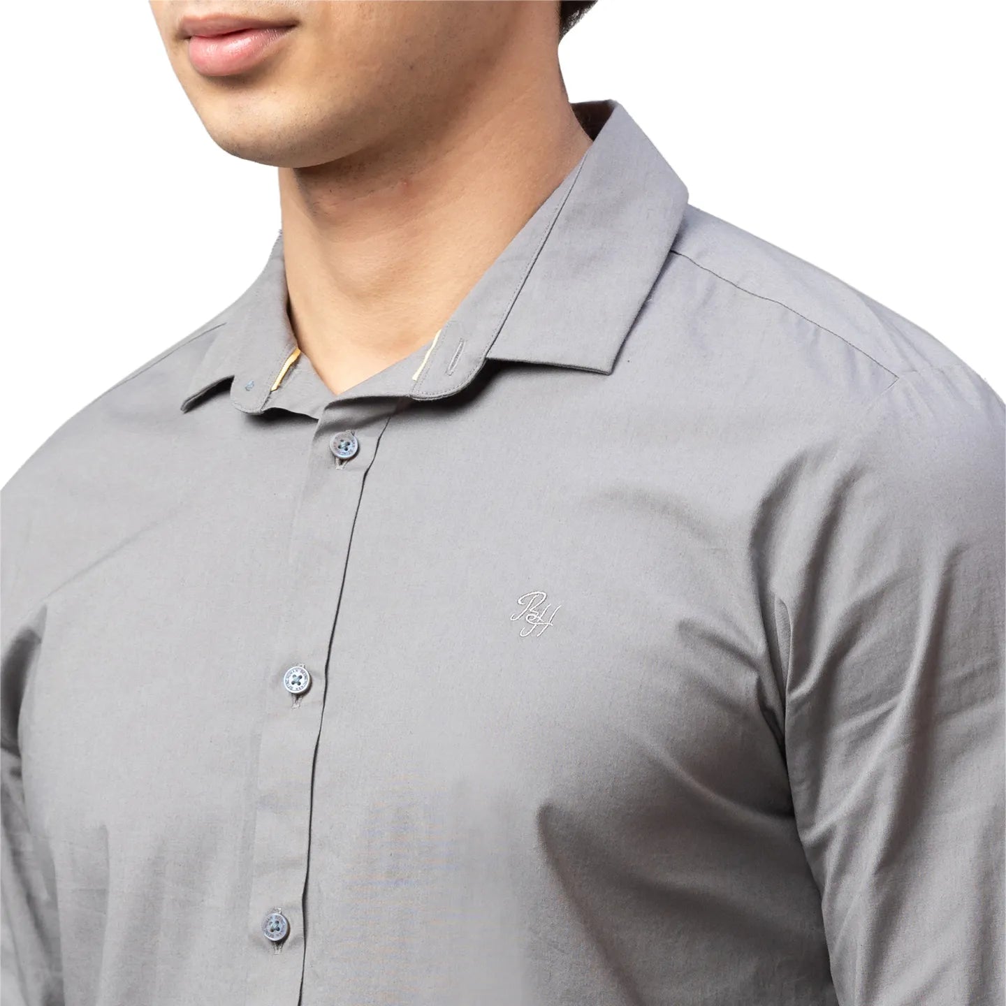 Being Human Clothing Men Slim Fit Collared Shirts-Charcoal