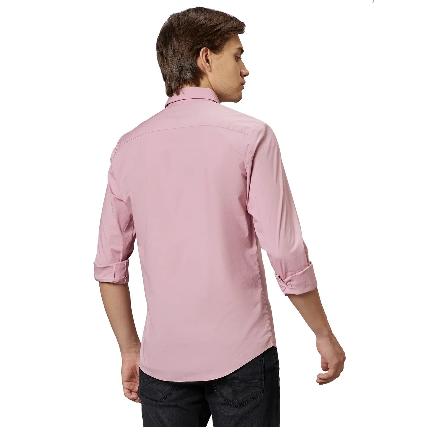 Being Human Clothing Men Slim Fit Collared Shirts-Dusty Pink
