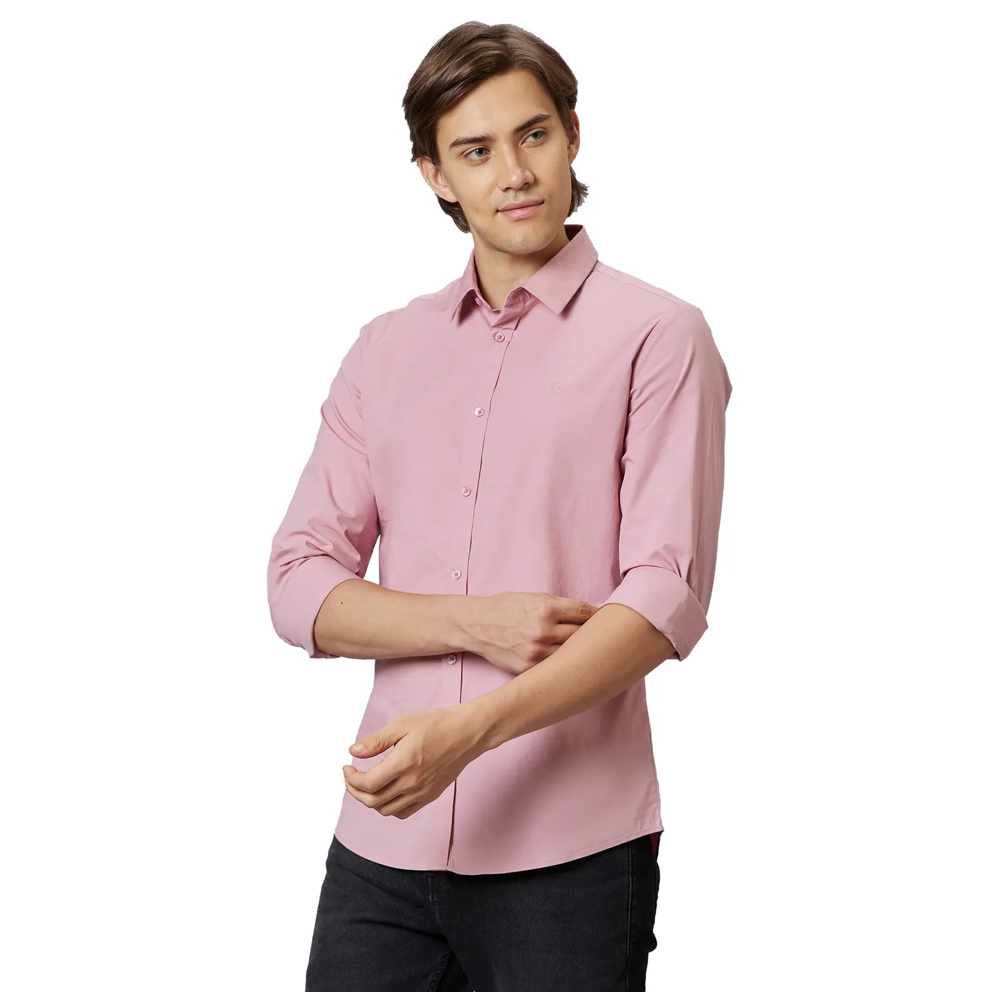 Being Human Clothing Men Slim Fit Collared Shirts-Dusty Pink