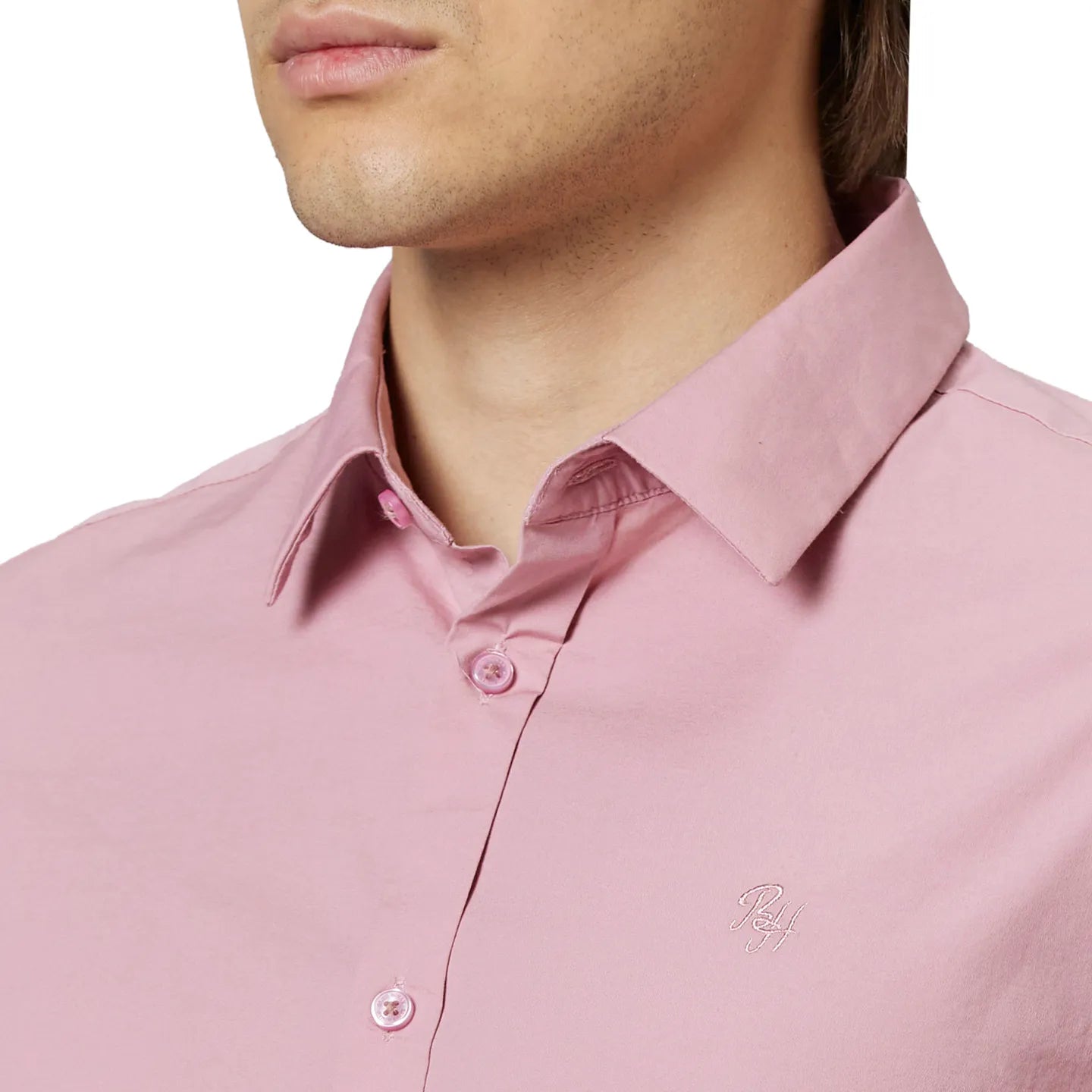 Being Human Clothing Men Slim Fit Collared Shirts-Dusty Pink