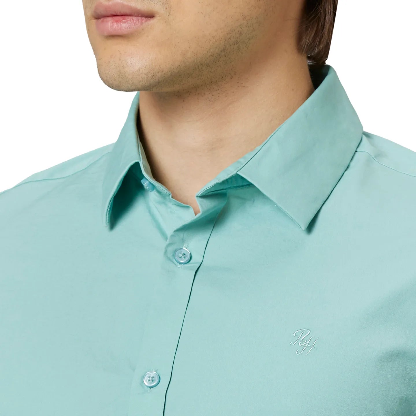 Being Human Clothing Men Slim Fit Collared Shirts-Green