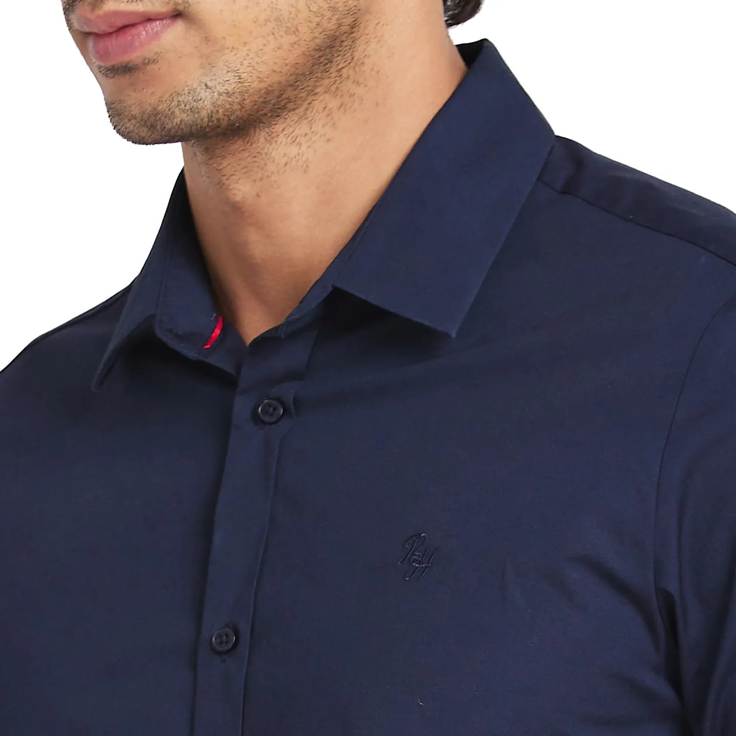 Blue Slim Straight Fit Regular Collar Long Sleeves Men's Shirt by Being Human Clothing