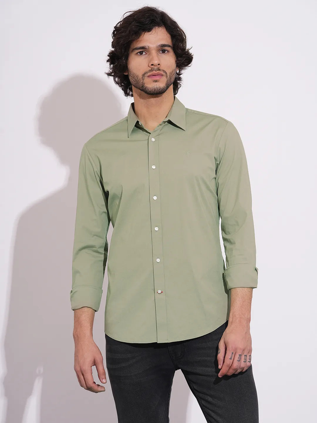 Men's Sage Spread Collar Shirt by Being Human Clothing