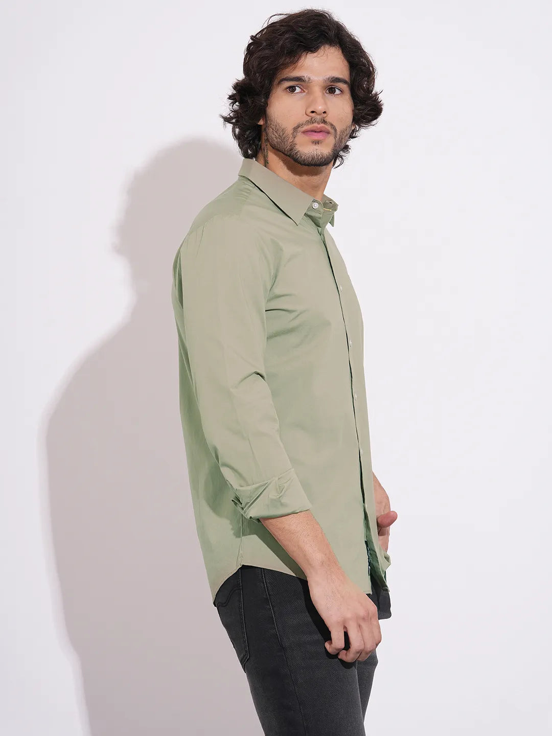 Men's Sage Spread Collar Shirt by Being Human Clothing