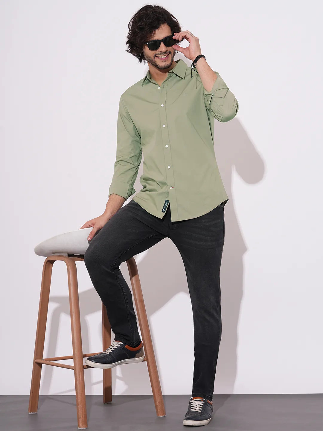 Men's Sage Spread Collar Shirt by Being Human Clothing