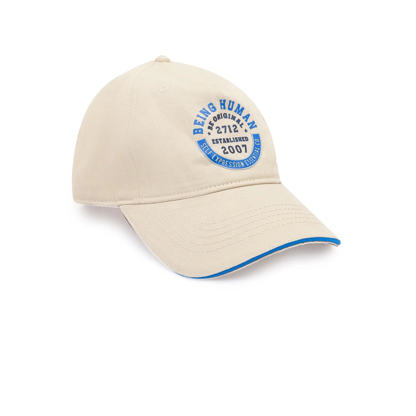 Beige Cotton Unisex Cap by Being Human Clothing