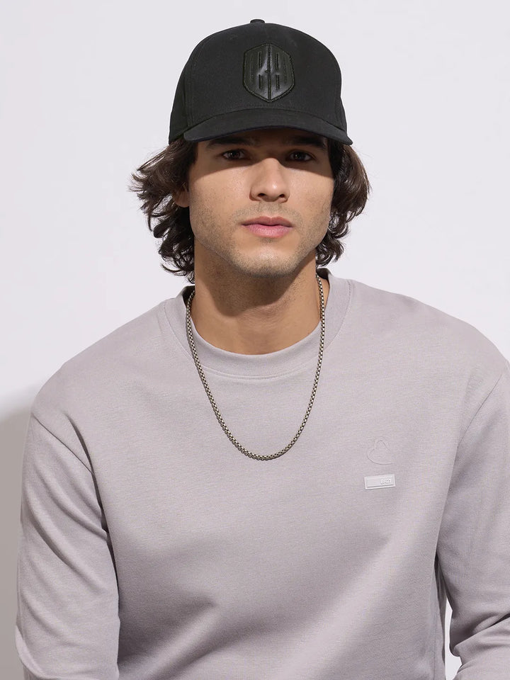 Black Cotton Unisex Cap by Being Human Clothing