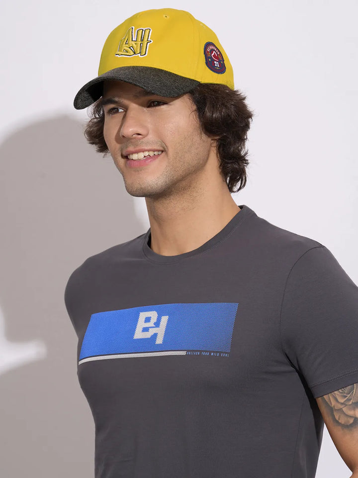 Yellow&Grey Cotton Unisex Cap by Being Human Clothing