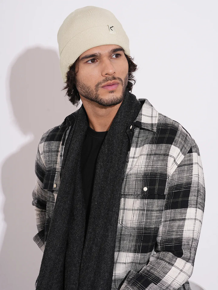 Ecru Cotton Unisex Cap by Being Human Clothing