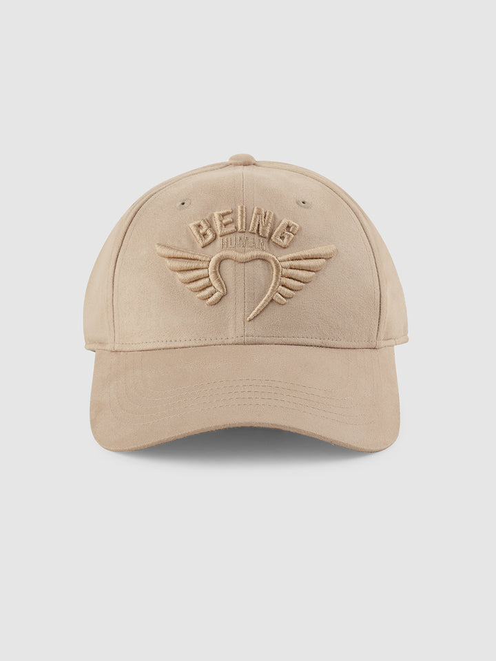 Beige Embroidered Men's Baseball adjustable Cap by Being Human Clothing