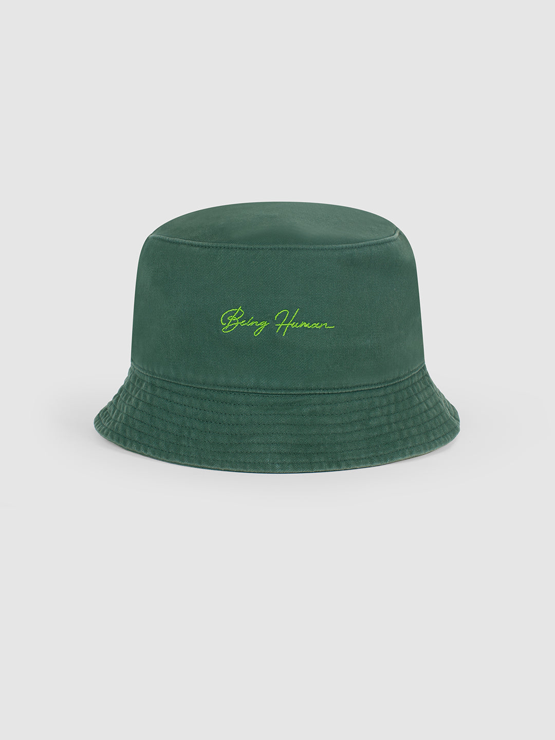 Green Embroidered Men's Bucket Hat by Being Human Clothing