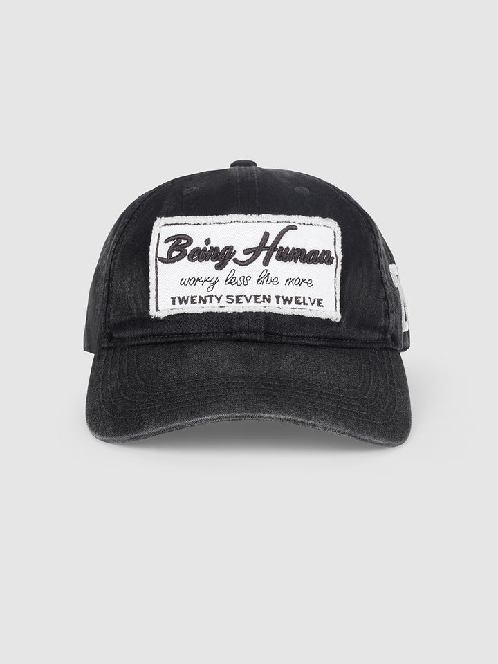 Black Typography Men's Baseball adjustable Cap by Being Human Clothing