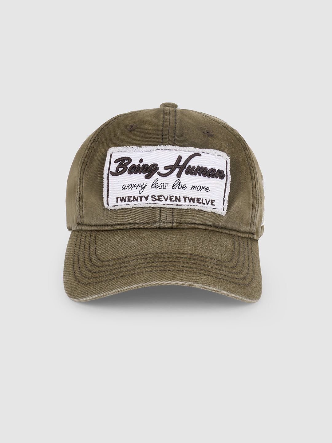 Olive Typography Men's Baseball adjustable Cap by Being Human Clothing