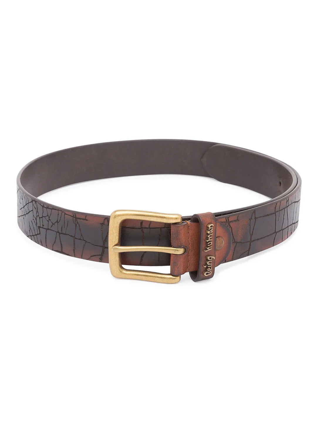 Tan Leather Men's Belt By Being Human Clothing