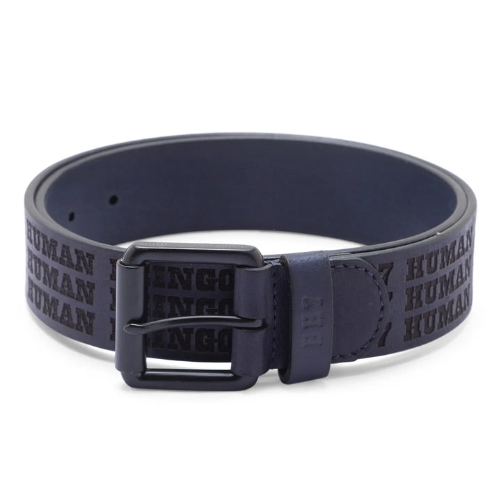Navy Leather Men's Belt By Being Human Clothing
