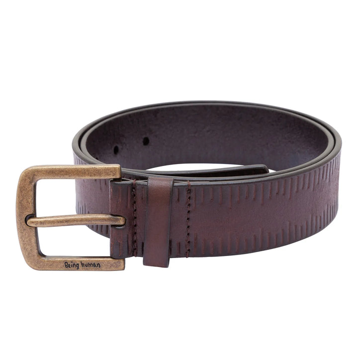 Dark  Brown Leather Men's Belt By Being Human Clothing