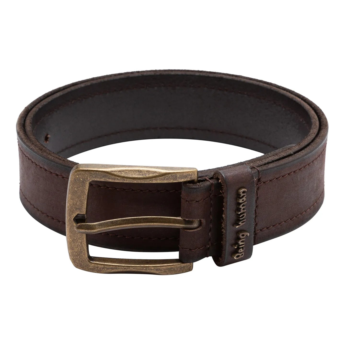 Brown Leather Men's Belt By Being Human Clothing
