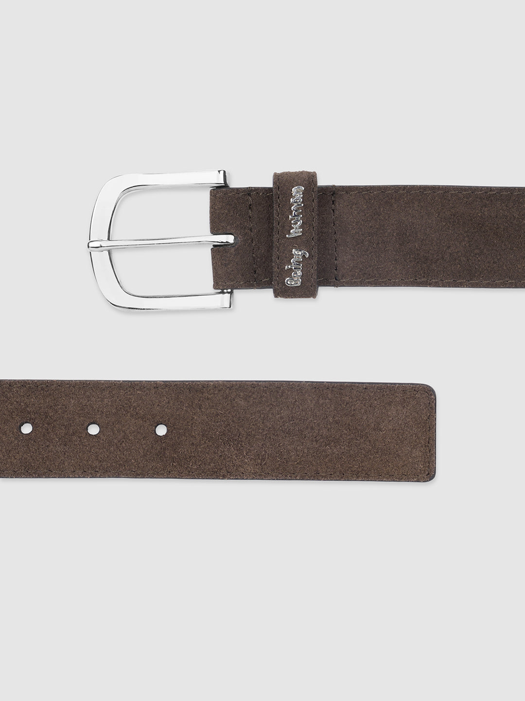 Brown Solid Buckle Pin Men's Belt by Being Human Clothing