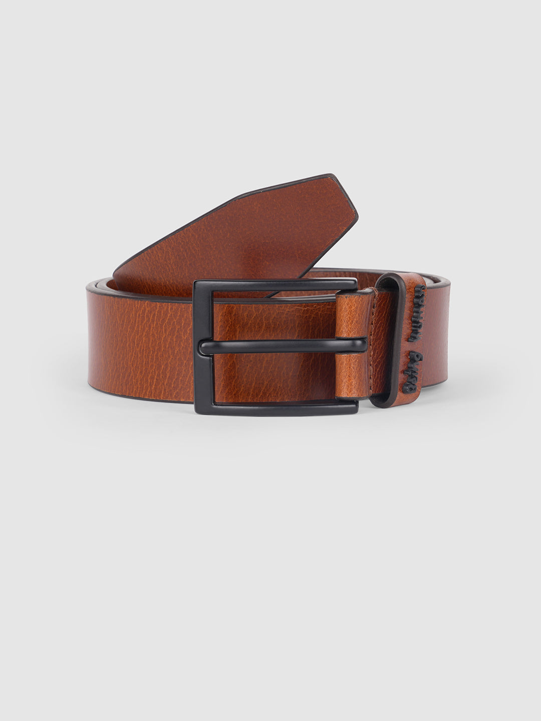 Tan Solid Buckle Pin Men's Belt by Being Human Clothing