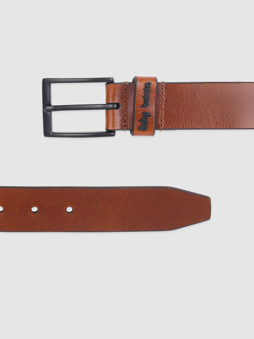 Tan Solid Buckle Pin Men's Belt by Being Human Clothing