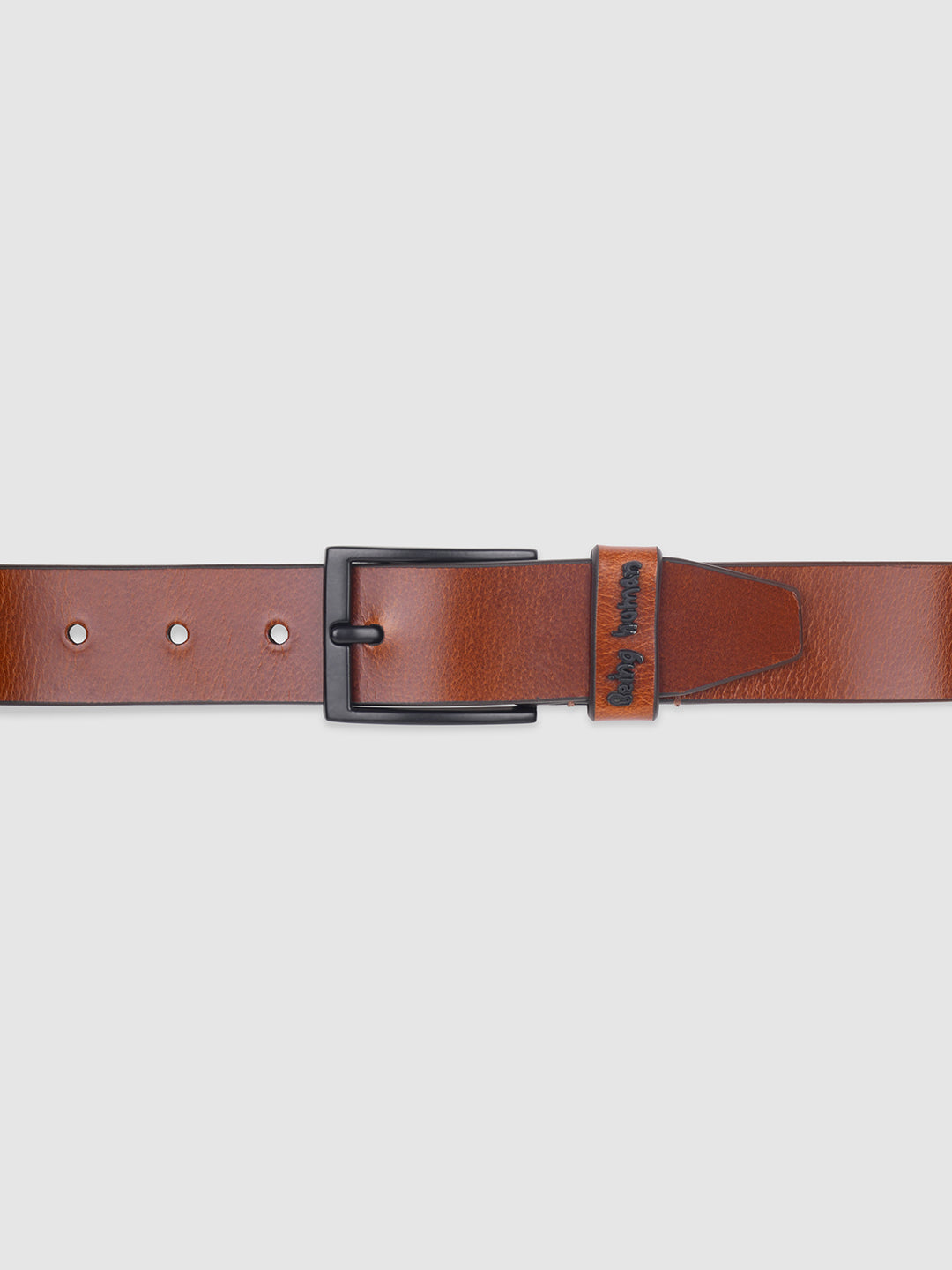 Tan Solid Buckle Pin Men's Belt by Being Human Clothing