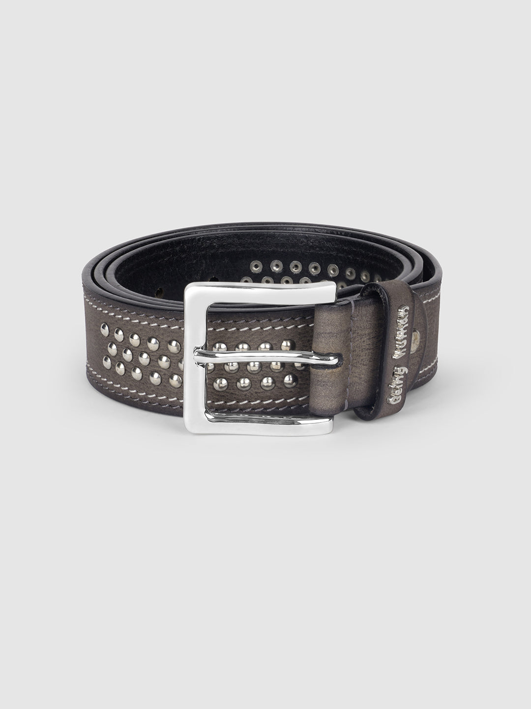 Grey Embellished Buckle Pin Men's Belt by Being Human Clothing