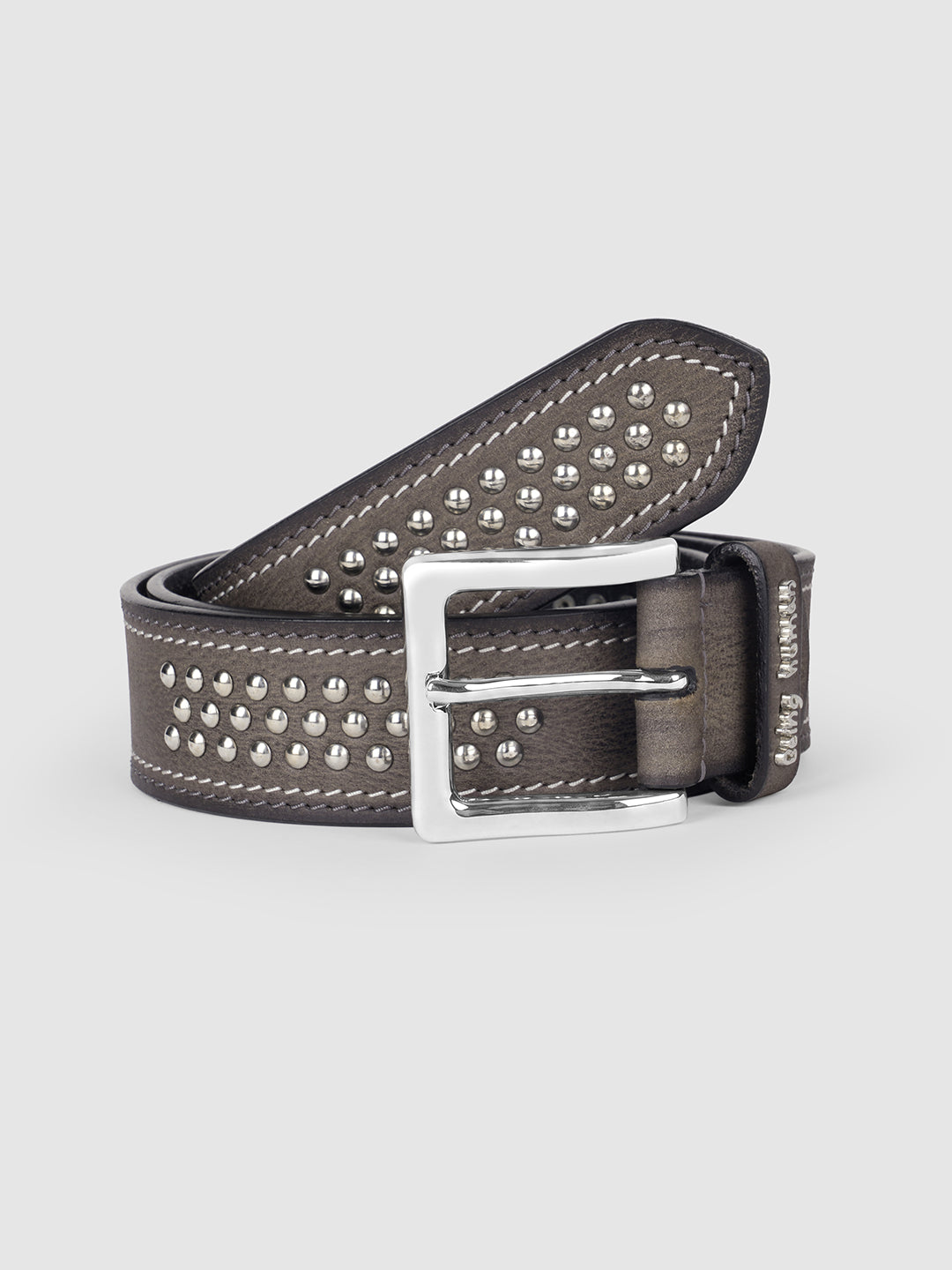 Grey Embellished Buckle Pin Men's Belt by Being Human Clothing