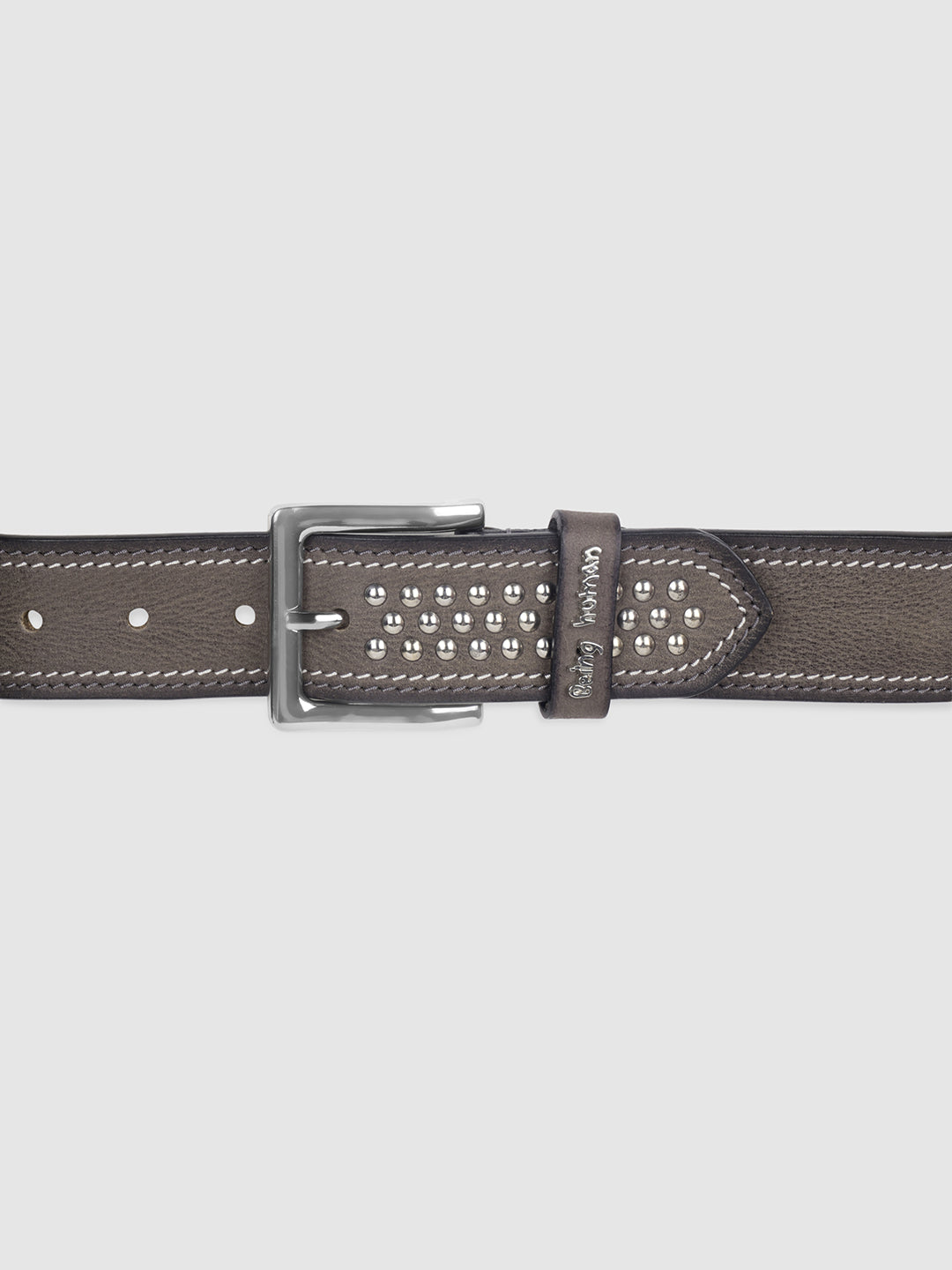Grey Embellished Buckle Pin Men's Belt by Being Human Clothing