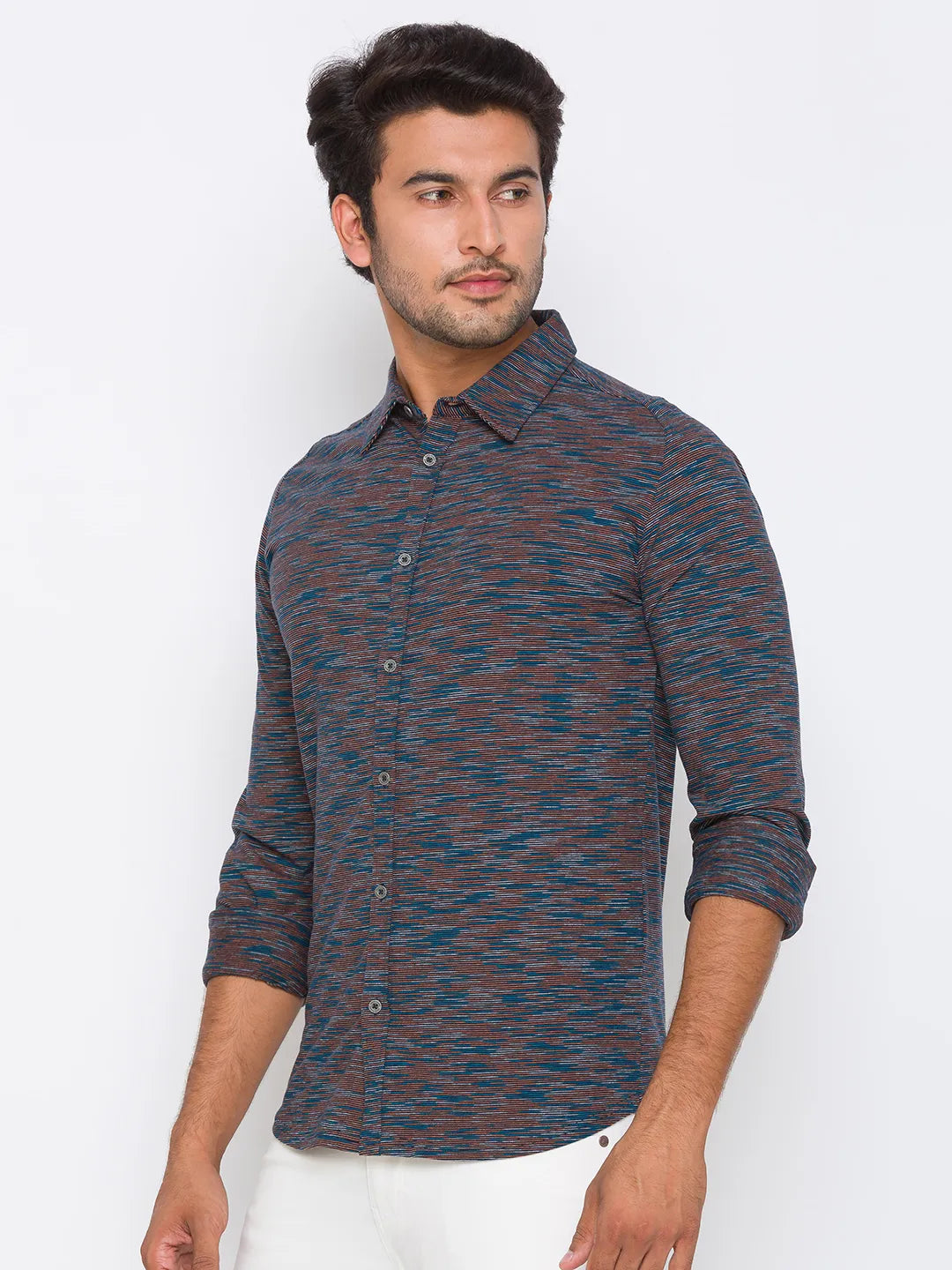 Being Human Clothing Men Slim Fit Collared Shirts-Brown