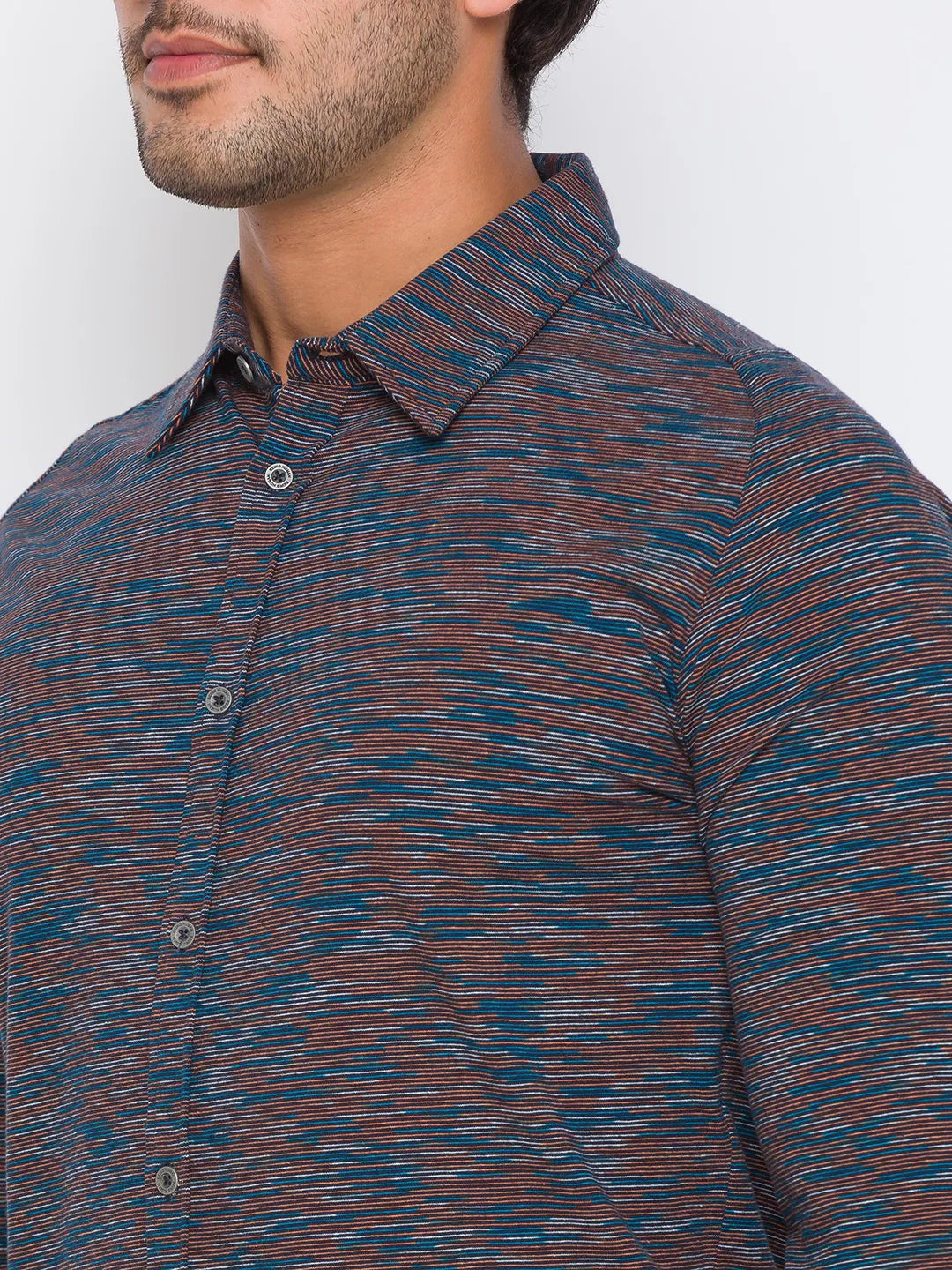 Being Human Clothing Men Slim Fit Collared Shirts-Brown