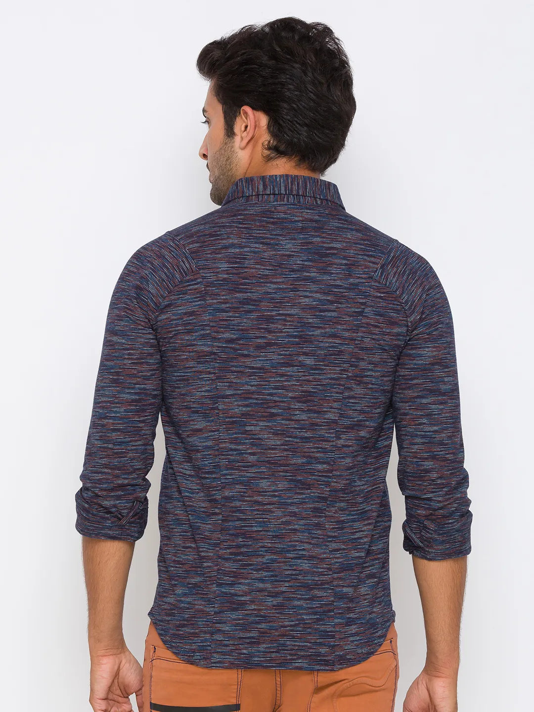 Being Human Clothing Men Slim Fit Collared Shirts-Navy