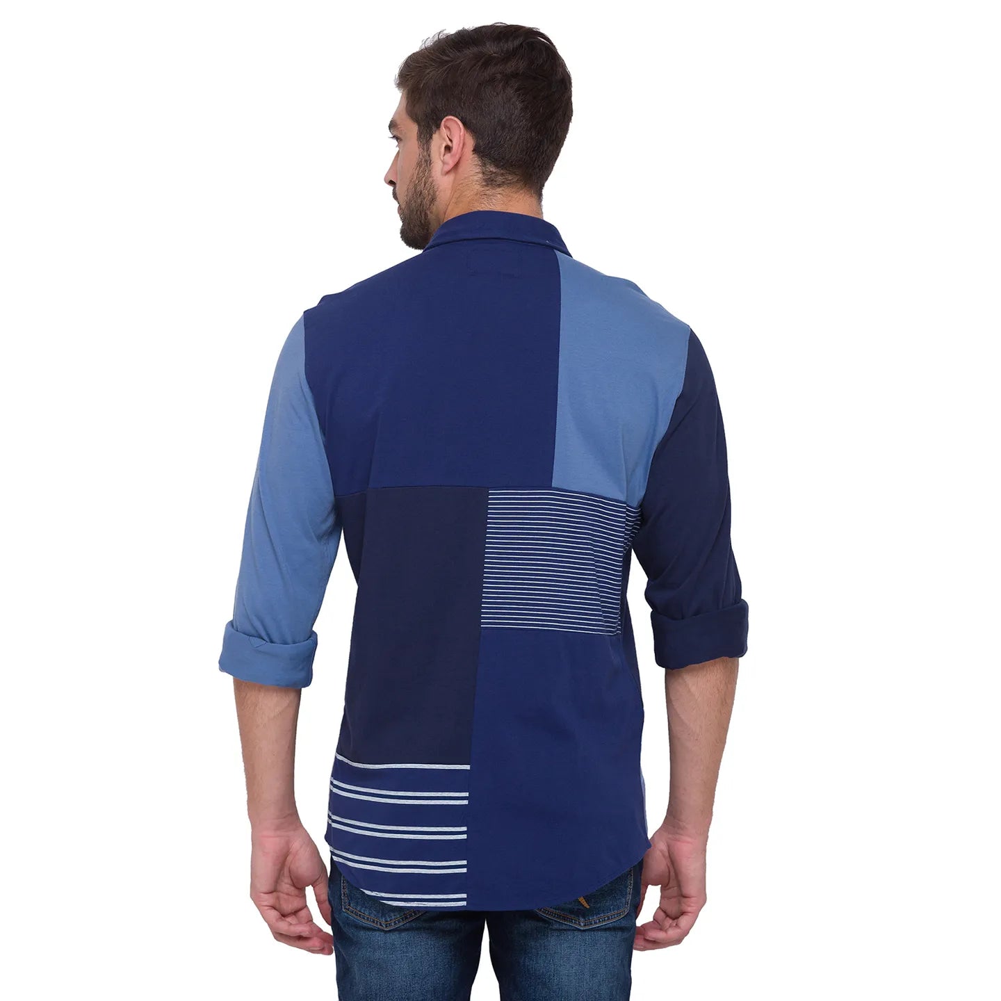 Being Human Clothing Men Slim Fit Collared Shirts-Navy