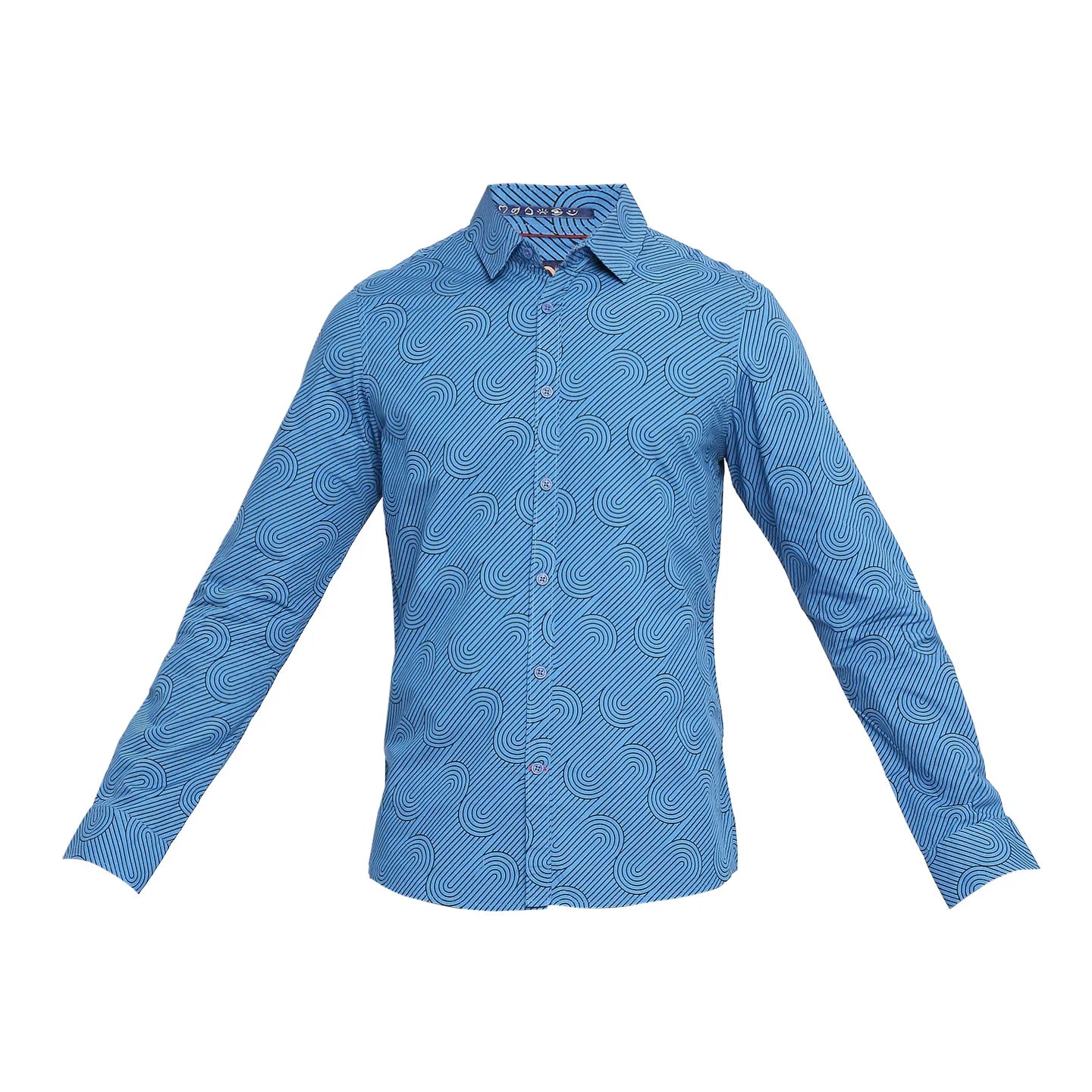 Being Human Clothing Men Slim Fit Collared Shirts-Marine Blue