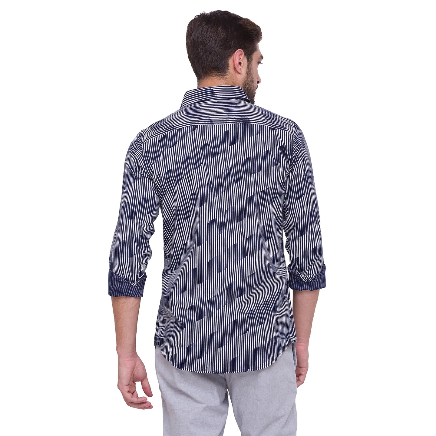 Being Human Clothing Men Slim Fit Collared Shirts-Navy