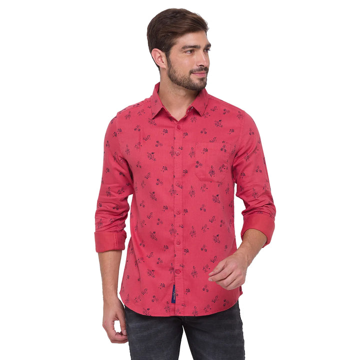 Coral Slim Fit Regular Collar Men's Shirt by Being Human Clothing