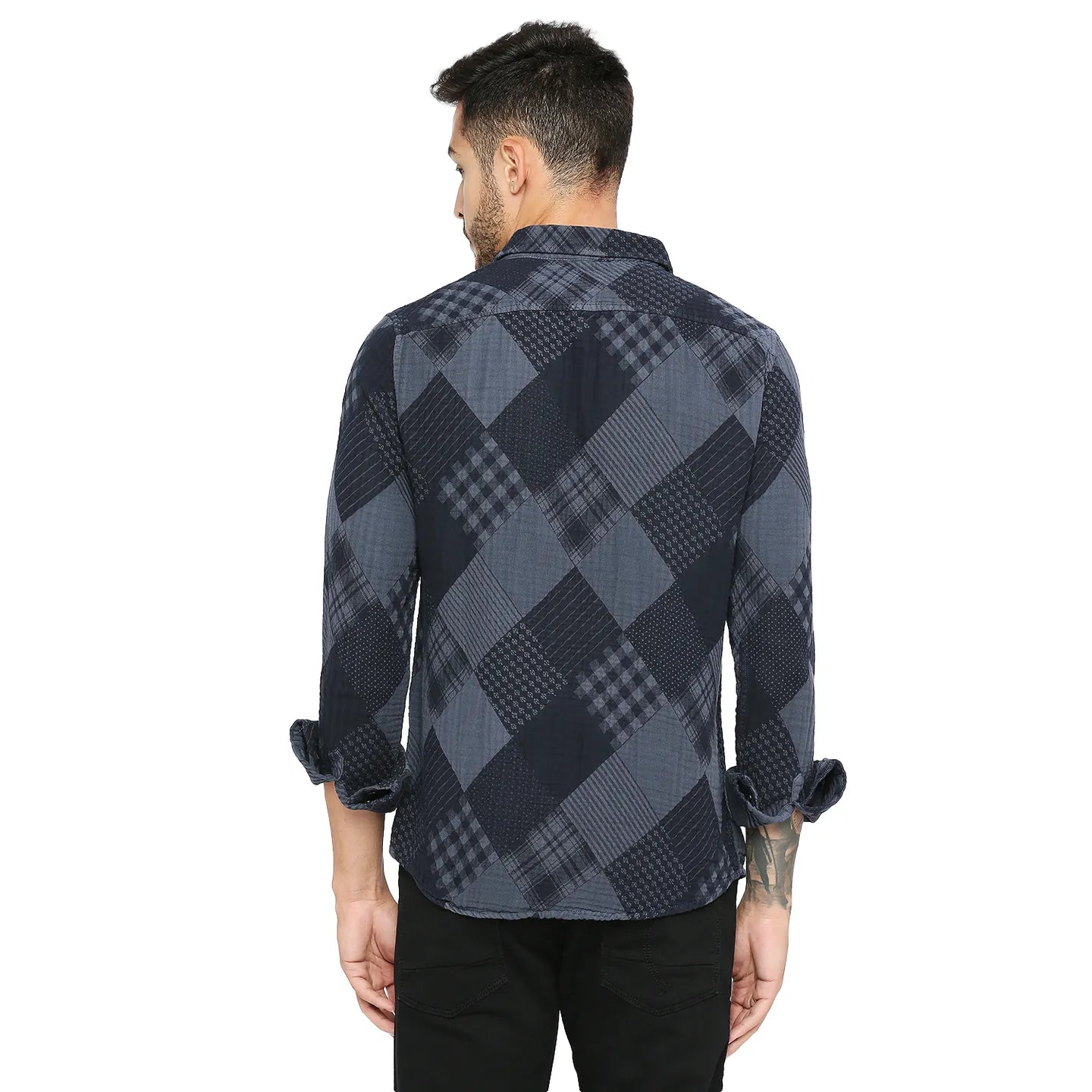 Being Human Clothing Men Slim Fit Collared Shirts-Charcoal