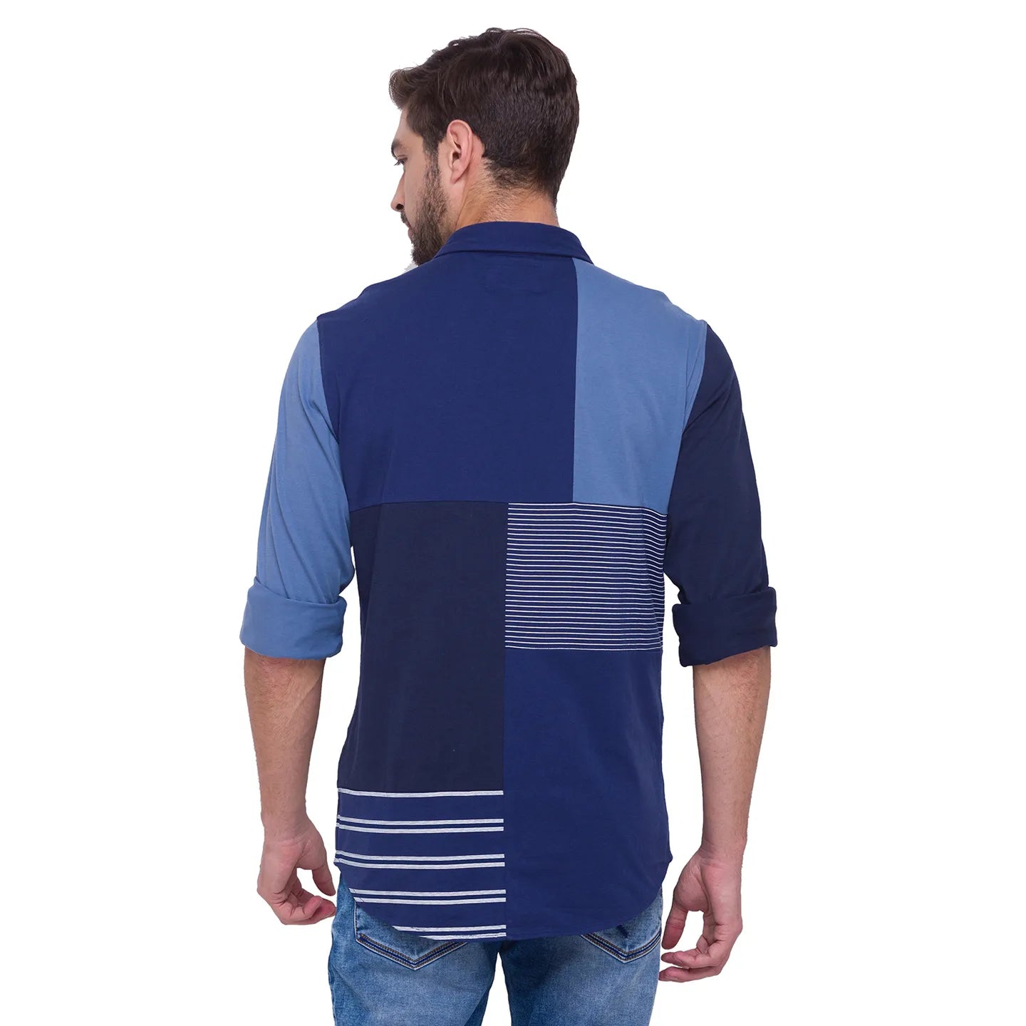 Being Human Clothing Men Slim Fit Collared Shirts-Blue
