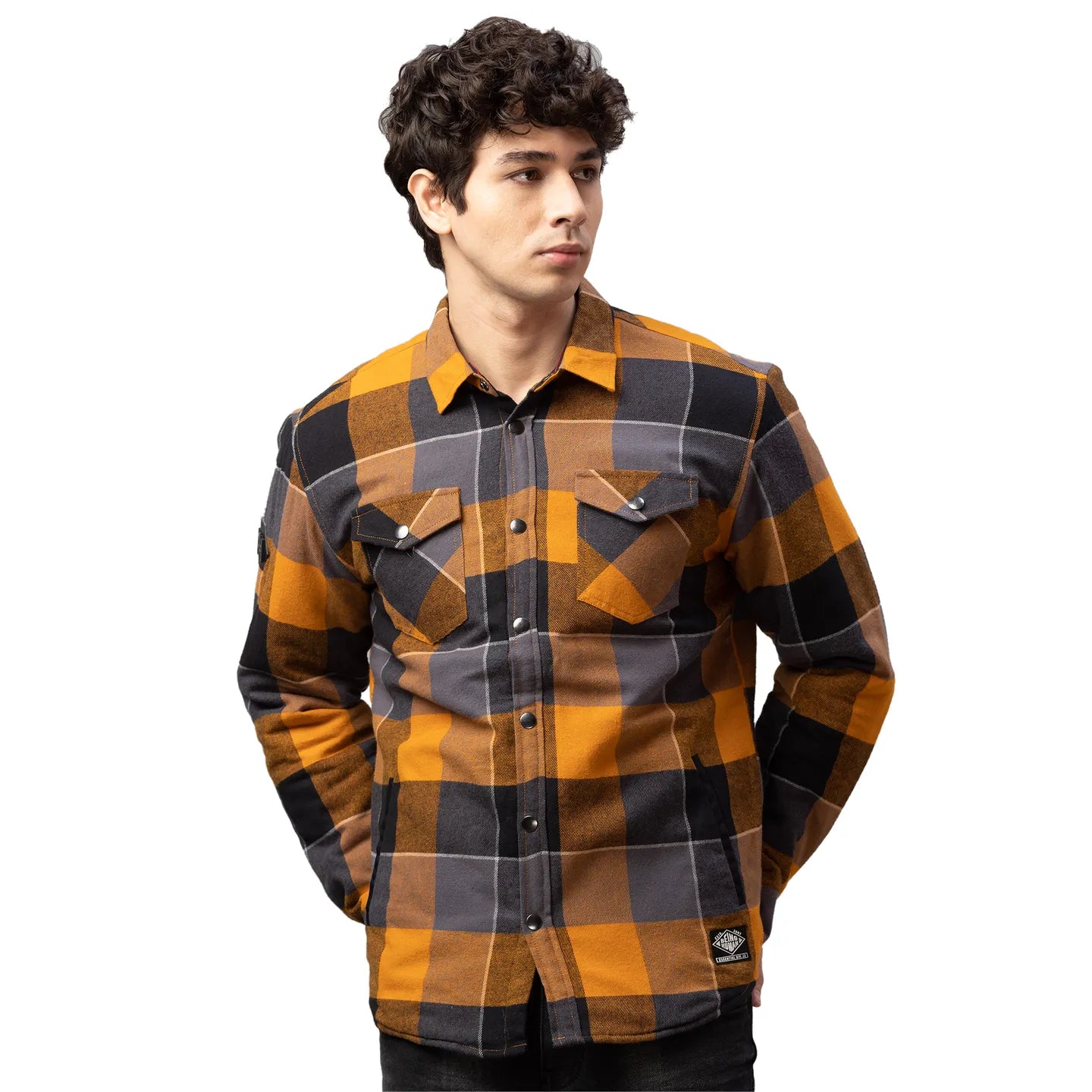 Being Human Clothing Men Oversized Fit Collared Shirts-Mustard