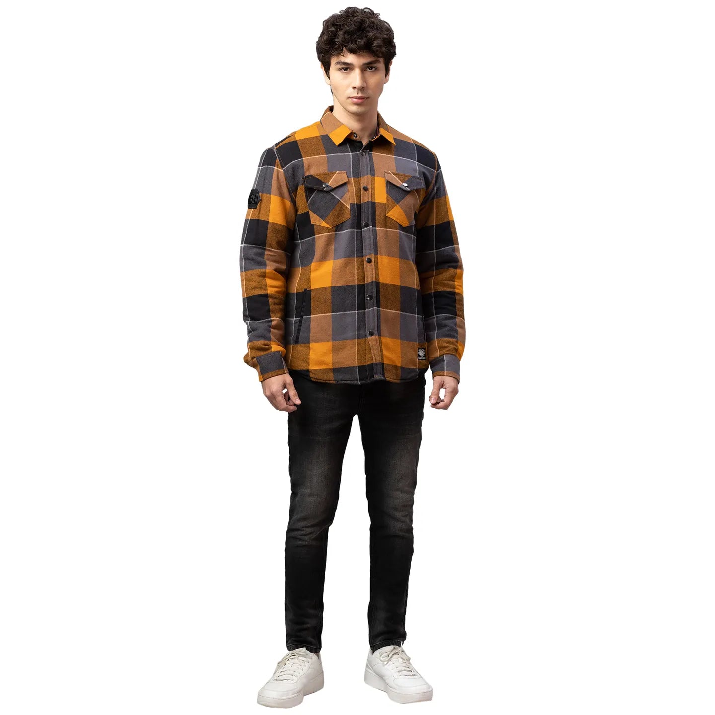 Being Human Clothing Men Oversized Fit Collared Shirts-Mustard