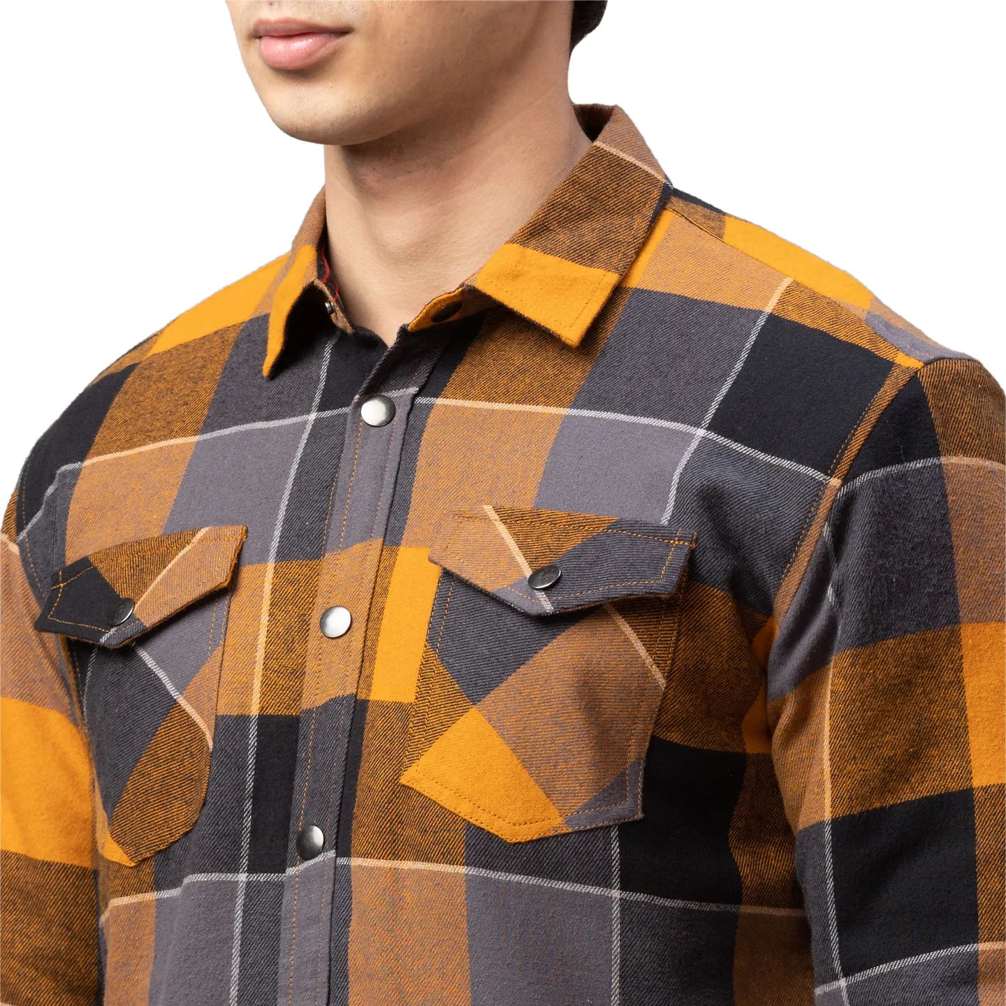 Being Human Clothing Men Oversized Fit Collared Shirts-Mustard