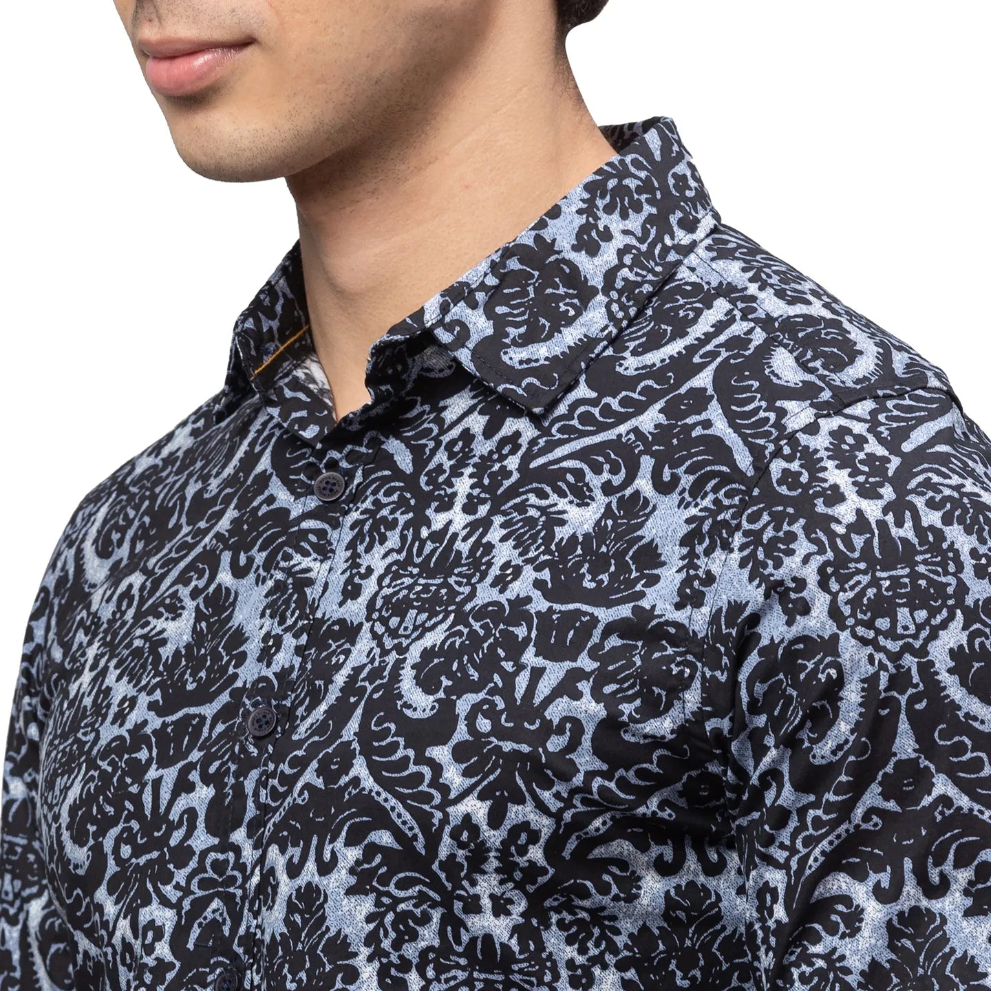 Being Human Clothing Men Slim Fit Collared Shirts-Black