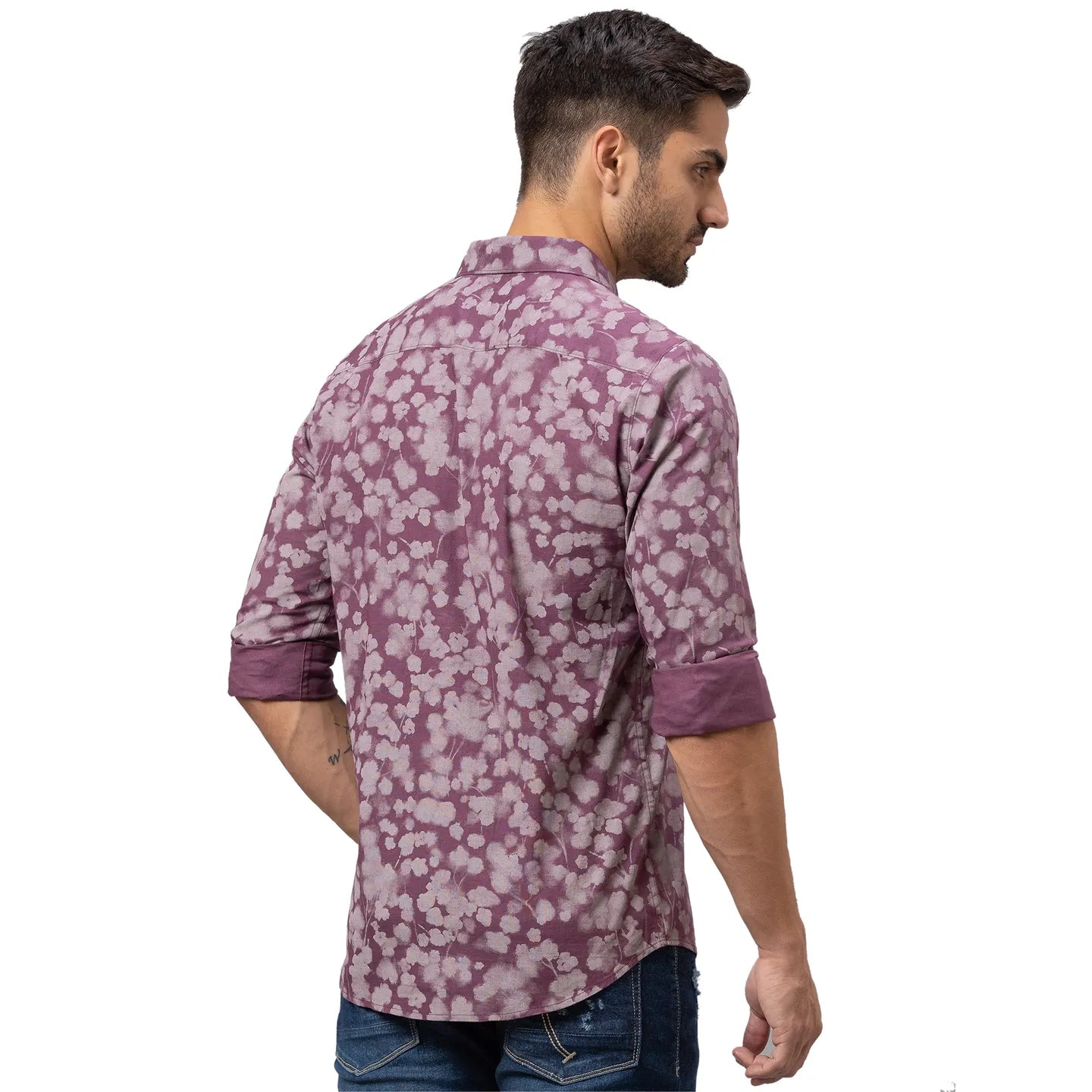 Being Human Clothing Men Slim Fit Collared Shirts-Fig