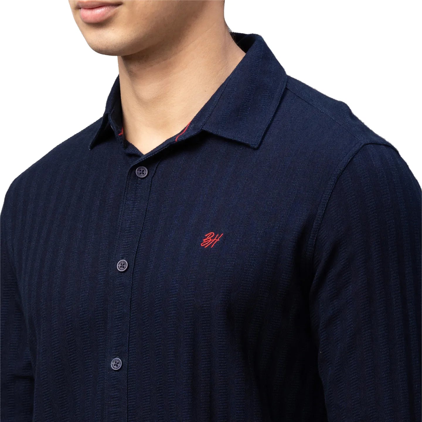 Being Human Clothing Men Slim Fit Collared Shirts-Navy